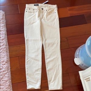 NEVER WORN J Crew Toothpick Jeans Light Cream 27